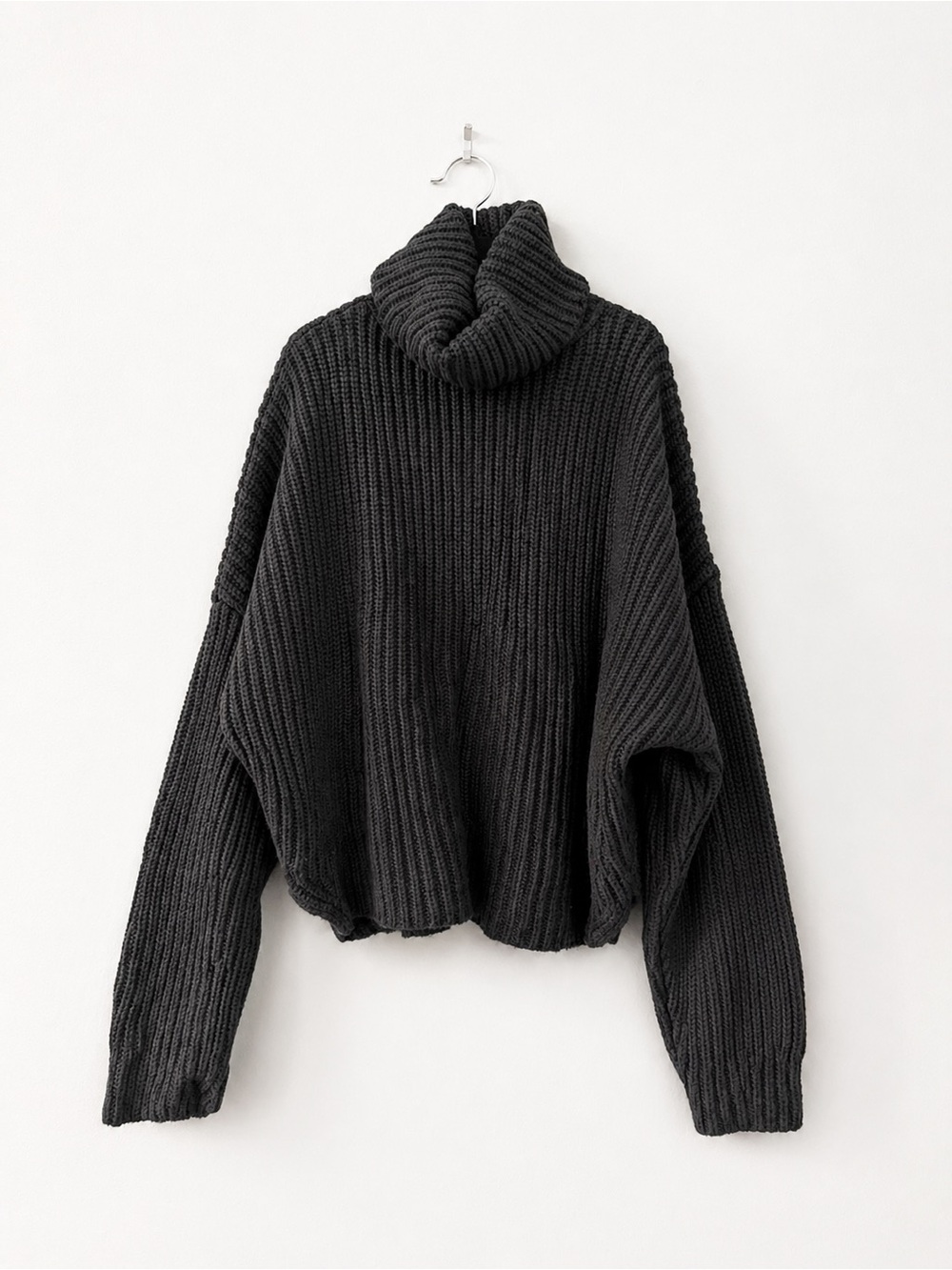 Abercrombie & Fitch Charcoal Black Chunky Turtleneck Sweater